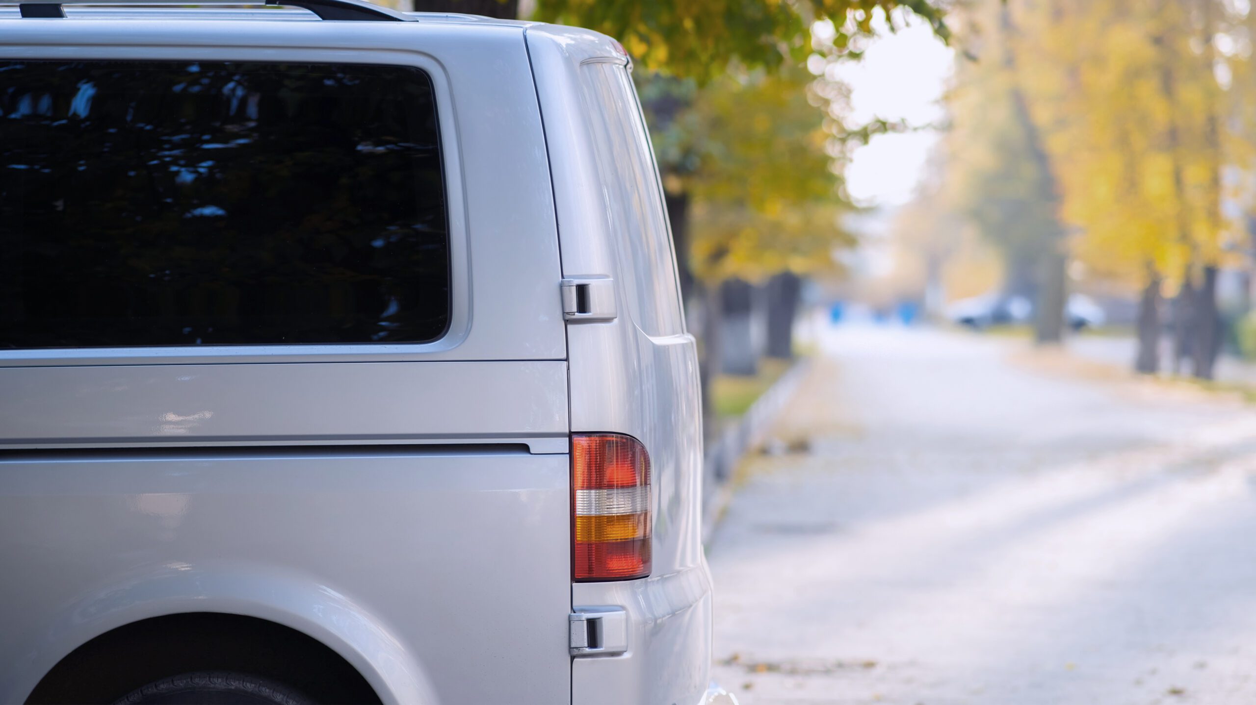 White delivery van parked on residential street in Yorkshire